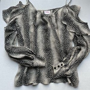 Parker alligator print cold shoulder blouse